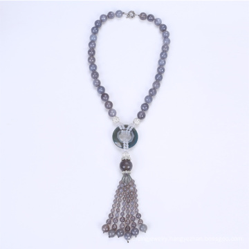 Ethnic Pretty Chunky Beads Necklace with Tassel